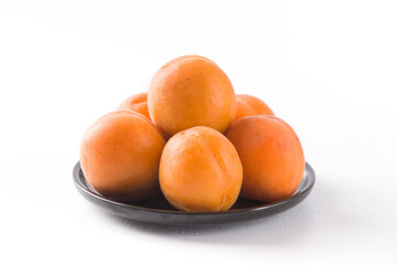  Fresh apricots fruit isolated on white background