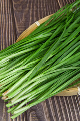 close up of fresh Chinese chives,Garlic chives