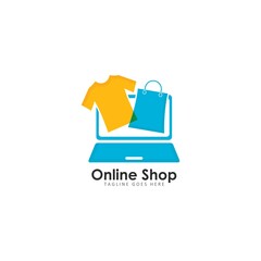 Online shop vector logo illustration