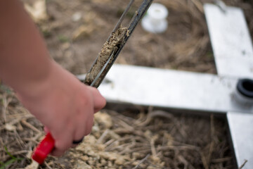 Soil sampling in agriculture farm