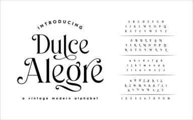 Deurstickers Classic Typography Minimal Fashion Designs. Typeface modern serif fonts and numbers. Elegant stylish alphabet letters font, ligatures, and number.  © Haqqani Slab