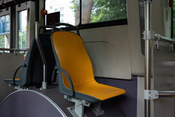 Yellow seats on buses