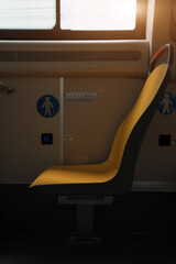 Yellow seats on buses