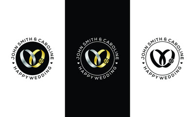 love ring fiance rubber stamp logo symbol vector