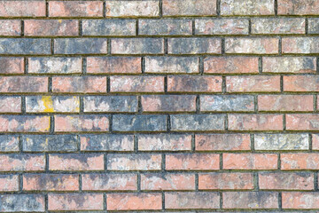 background texture of a weathered brick wall with dried-out water marks