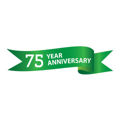 75 Years Anniversary Logo Green Ribbon