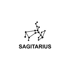 Sagittarius zodiac constellations icon vector sign symbol