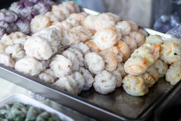Kui Chai dessert or Kanom Kui chai (garlic chives dim sum), Steamed dumplings have many different...