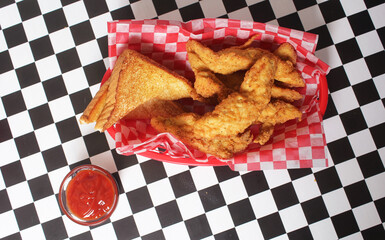 Chicken Tenders With Toast in Retro Diner