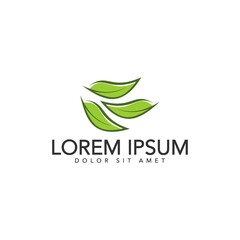 green leaf icons design template vector