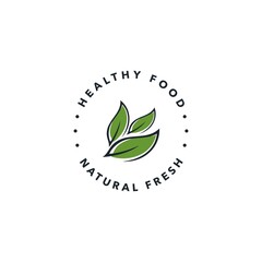 Healthy food logo vector template

