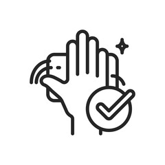 Cleaning with rag outline icons. Vector illustration. Editable stroke. Isolated icon suitable for web, infographics, interface and apps.