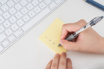 Working with both hands on the computer desktop