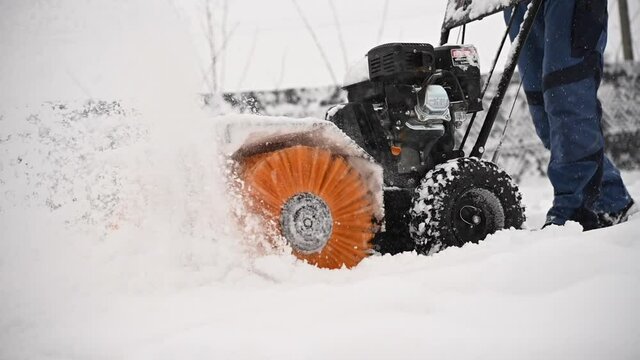 Snow Removal Using Power Broom