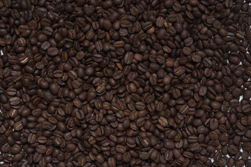 Coffee beans and coffee on a white background
