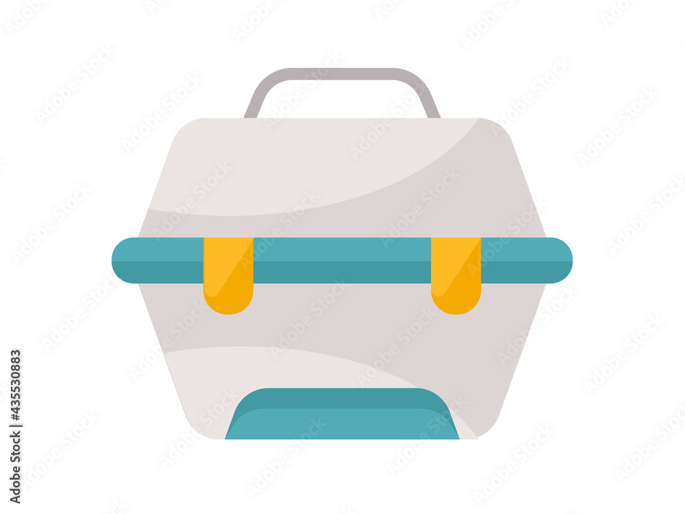 Poster tool box utensil single isolated icon with flat style