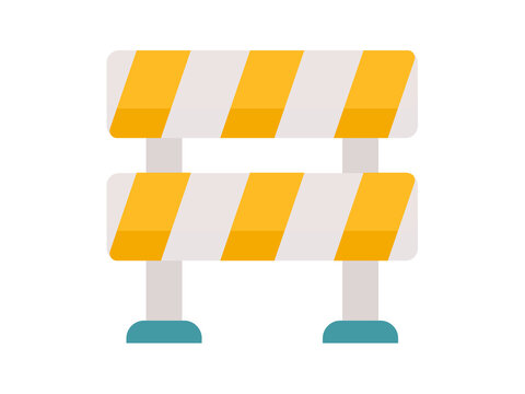 Barrier Road Blockade Single Isolated Icon With Flat Style