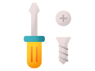 screwdriver screw single isolated icon with smooth style