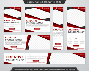 promotion kit template design with abstract style use for creative digital ads 