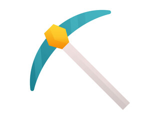 mining axe hammer single isolated icon with smooth style
