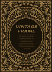 Vintage border frame with engraving ornament