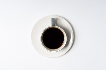 A cup of coffee on a white background