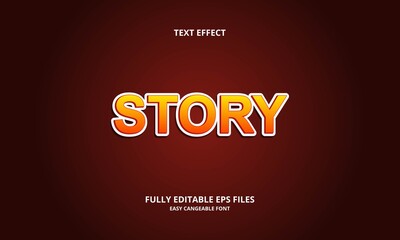 Editable text effect story title style