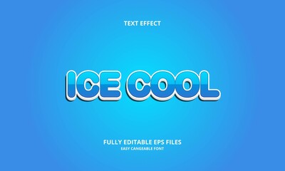 Editable text effect ice cool title style