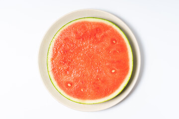 Slice the watermelon on a white background