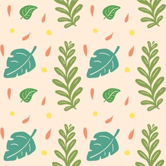 seamless leaves pattern illustration