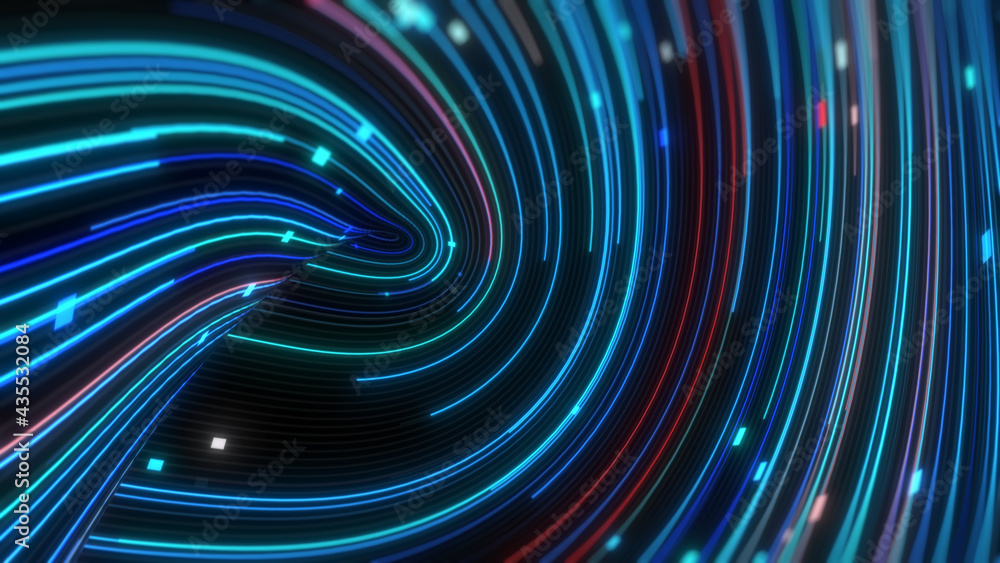 Poster abstract technology background, big data digital line wave business concept