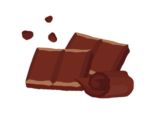 Chocolate bar. Outline vector illustration on a white background.