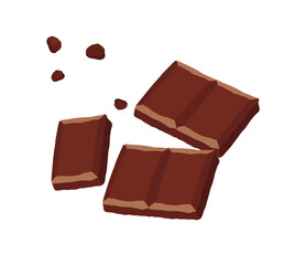 Chocolate bar. Outline vector illustration on a white background.