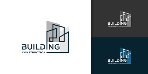 Building logo with creative abstract concept Premium Vector