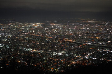city skyline at night