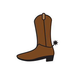 Western boot icon design template vector illustration isolated