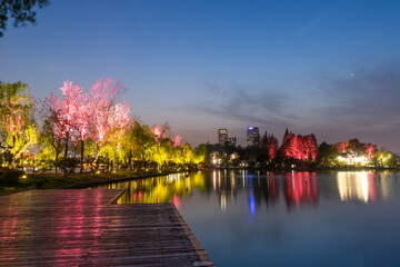 Gardening and retro architecture in Xuanwu Lake Park, Nanjing, Jiangsu, China