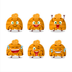 Cartoon character of orange ice cream scoops with smile expression