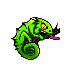 Chameleon mascot drawing with eps file format