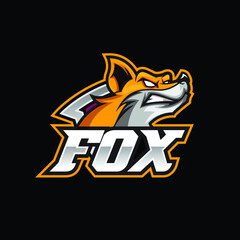 Fox mascot logo, angry fox design