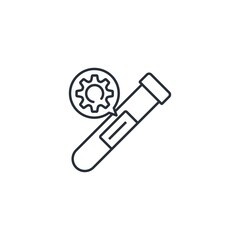 Test analysis of the material. Vector linear icon isolated on white background.