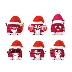 Santa Claus emoticons with cherry ice cream scoops cartoon character