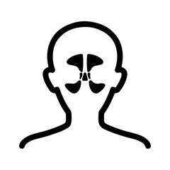 Sinusitis, sinus problems icon, vector and glyph