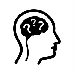 Question in mind icon, vector and glyph