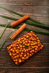 Punjab cuisine- homemade dhaba,dhabba style chana masala, chickpeas curry. Indian recipes.
