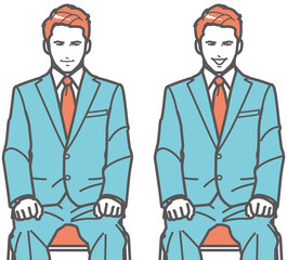 面接を受ける若い男性　上半身