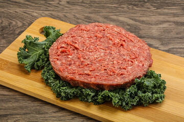 Raw beef burger cutlet for burger