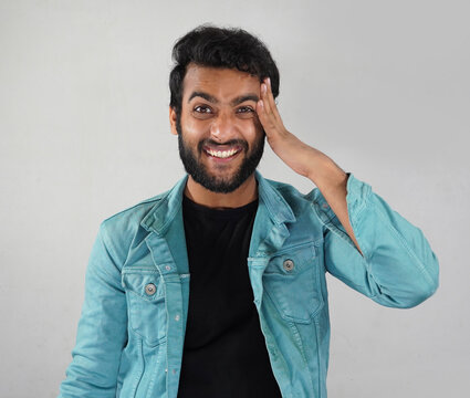 a man saying ooohhh in white background