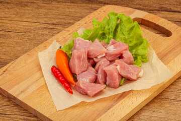 Raw pork meat for cooking