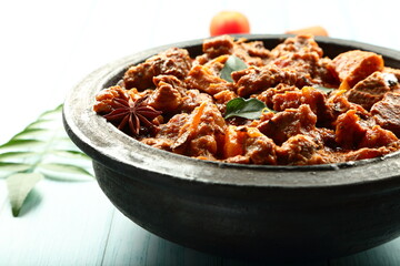Homemade traditional beef curry roast - Indian meat recipes.